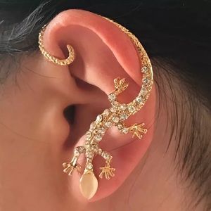 Unique Diamond Lizard Cuff Wrap Around Earring